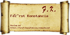 Fürst Konstancia névjegykártya